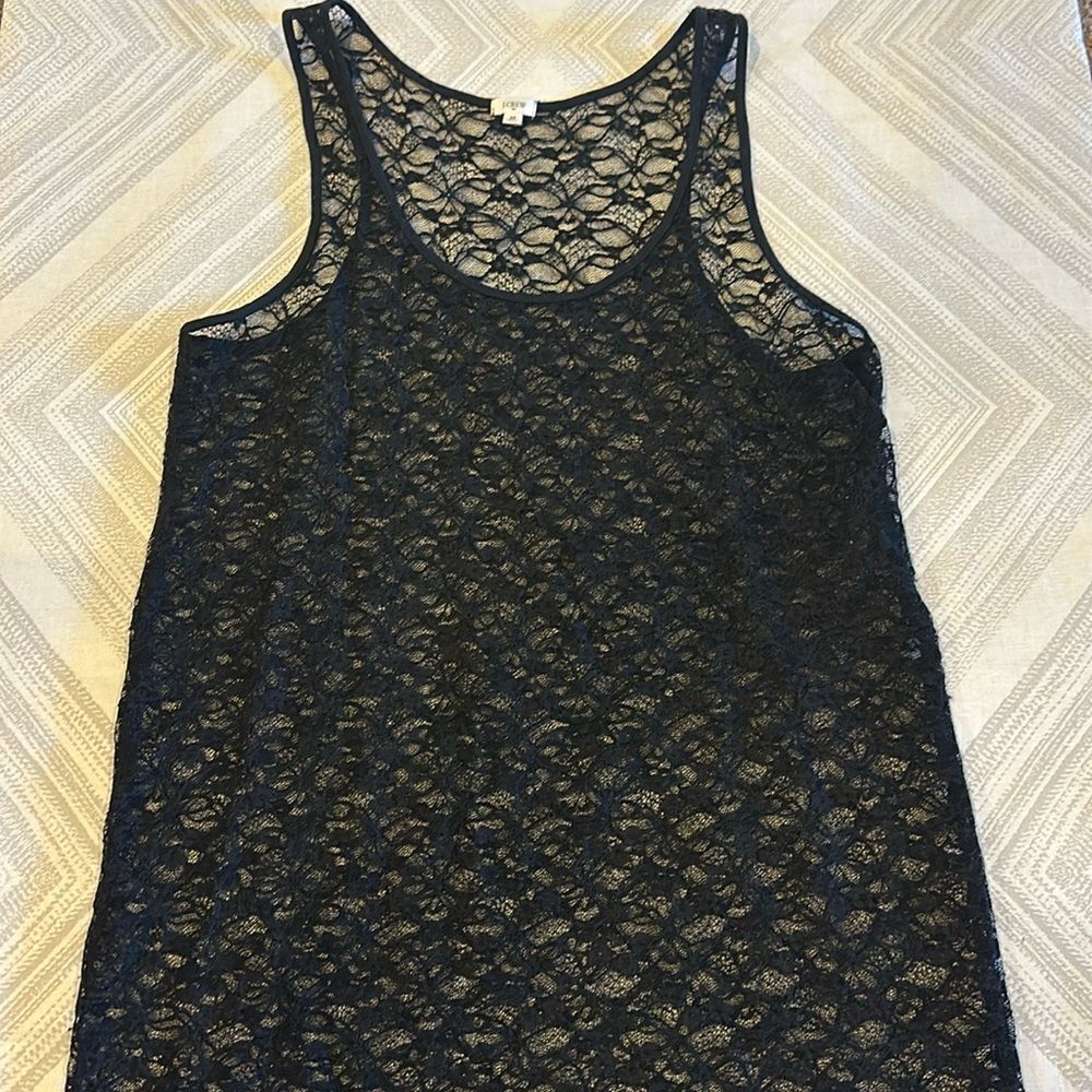 J.Crew Factory Women’s Black Lace Tank Top - Size M